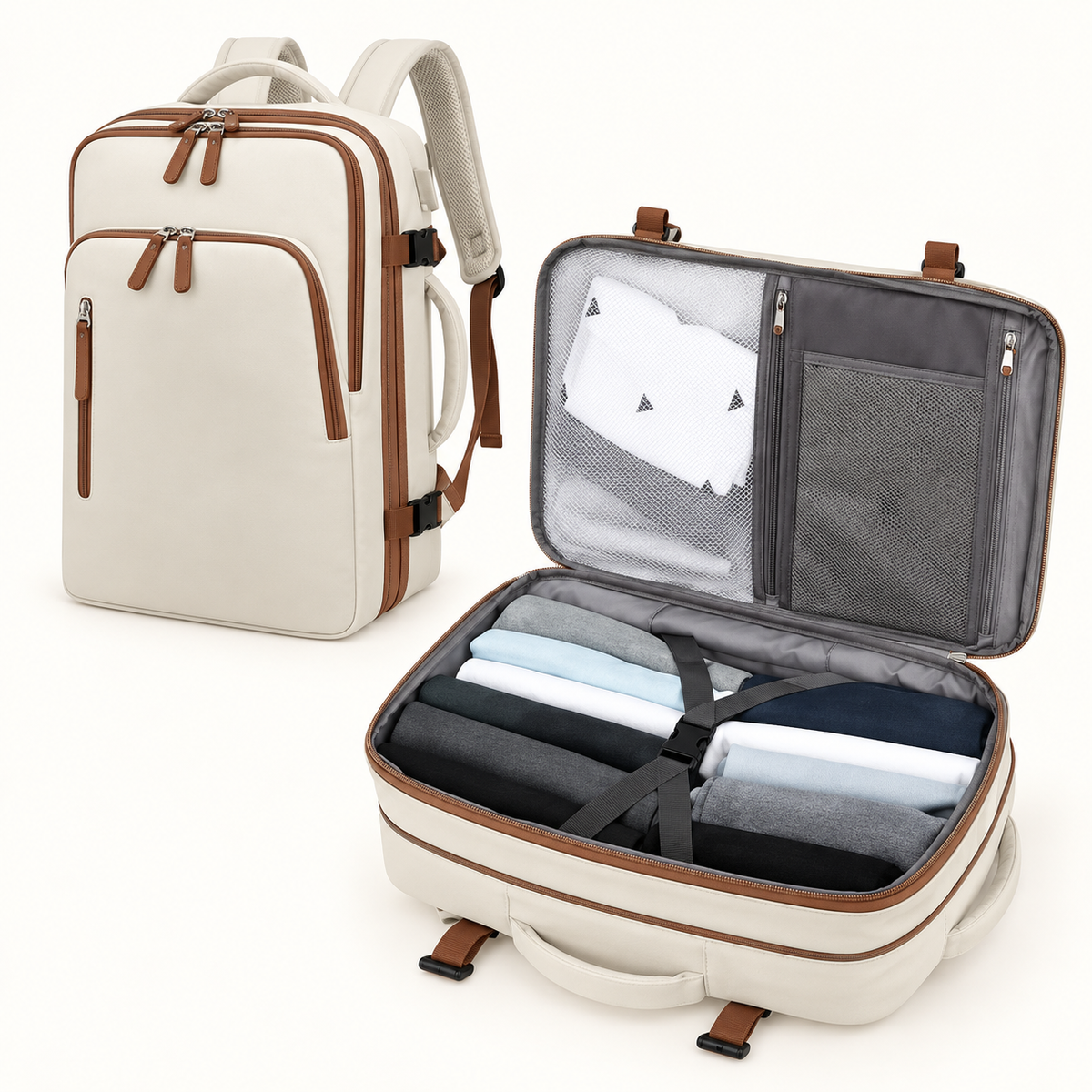 Azorich Solene Travel Backpack in Beige