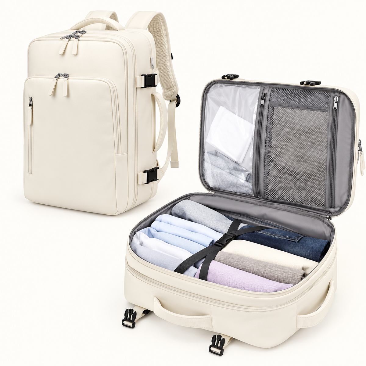 Azorich Solene Travel Backpack in Ivory